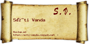 Sóti Vanda névjegykártya